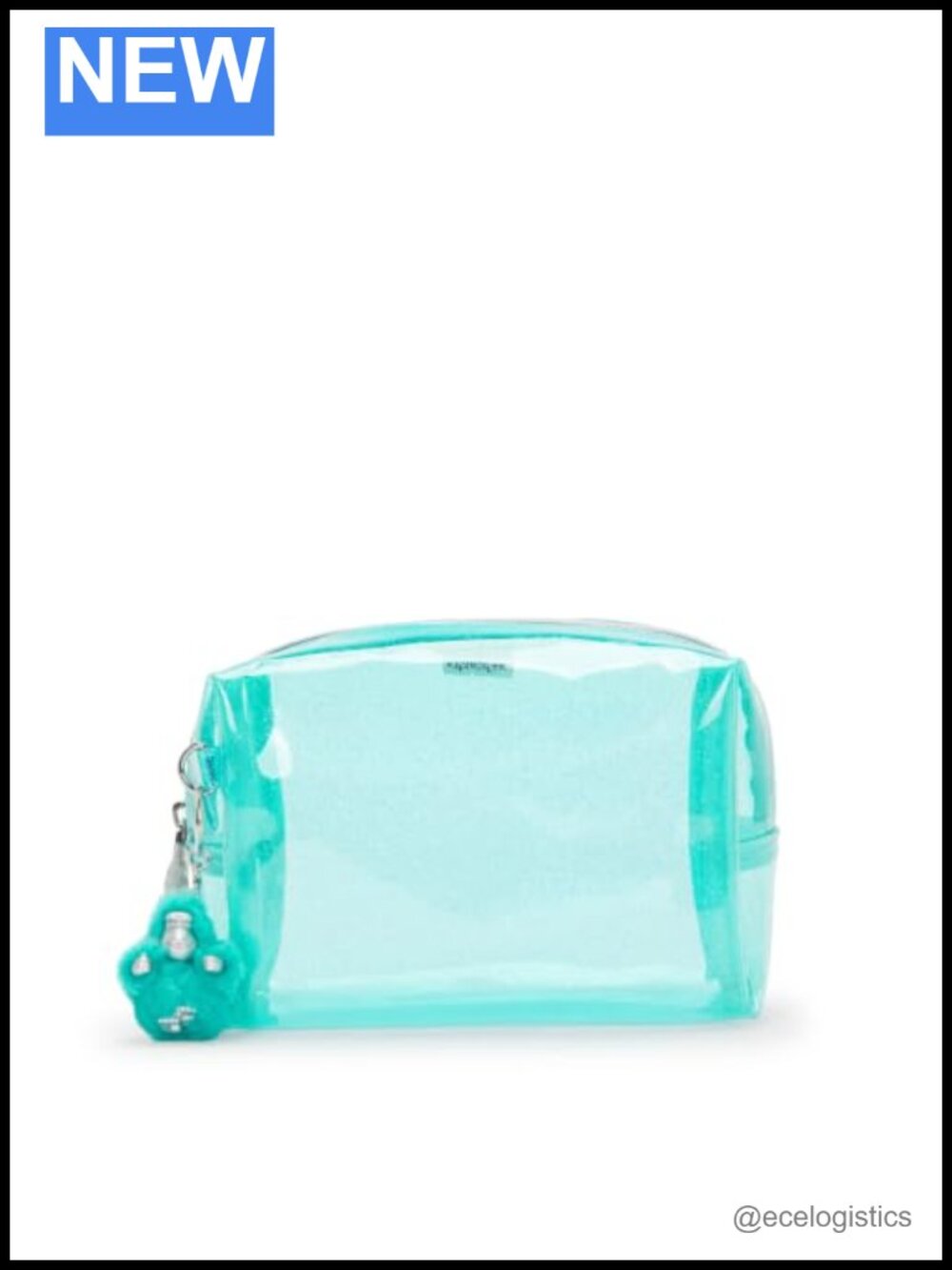 Clear Nylon Pouch with Zip Closure, Medium Size, 2 Compartments, 2.5L Capacity,